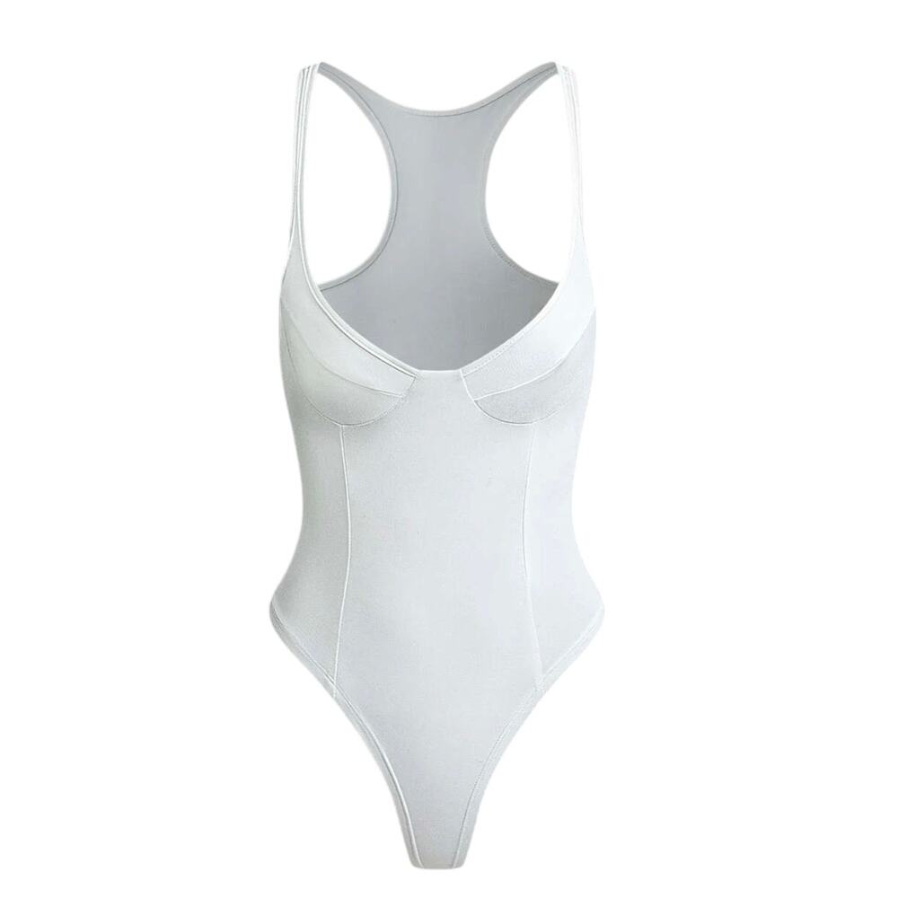 NWT Micas Basic Solid Deep V-Neck Bustier Bodysuit